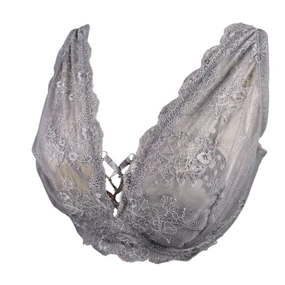 smart & sexy Other - Vintage Smart & Sexy Bra 40DD Lace Underwire Gray Sheer Floral Back Closure